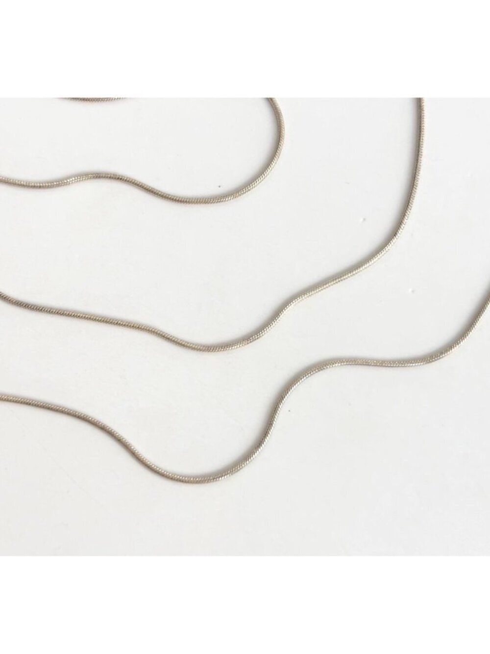 Snake Chain Sterling Silver 925 Minimalist Classic Vintage Necklace - 23"